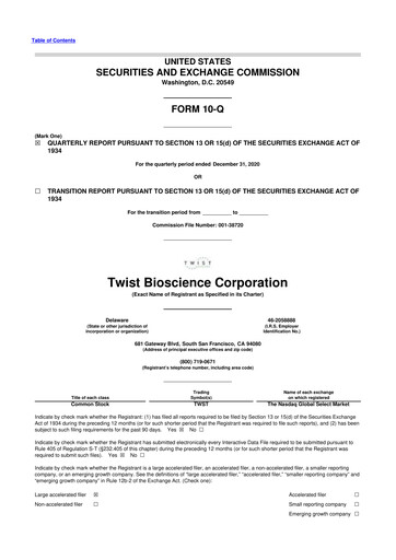 Thumbnail Twist Bioscience
 10-Q Quarterly Report FY2021 