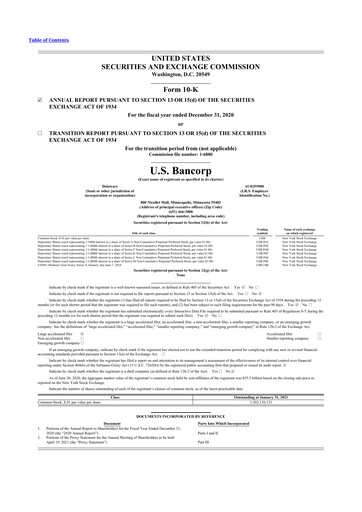 Thumbnail U.S. Bancorp 10-K Annual Report 2020