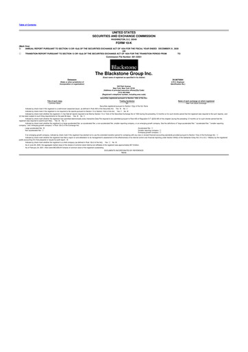 Miniature Blackstone Group 10-K Rapport annuel 