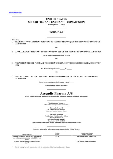 Thumbnail Ascendis Pharma
 20-F Annual Report 2020