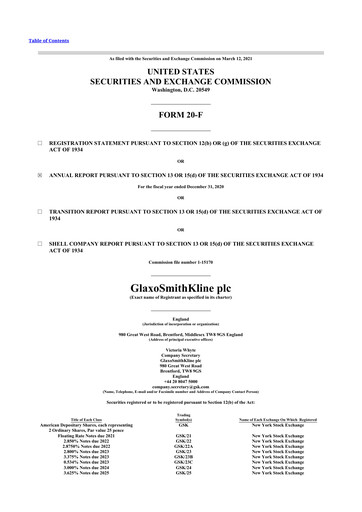 Miniature GSK plc 20-F Rapport annuel 2020