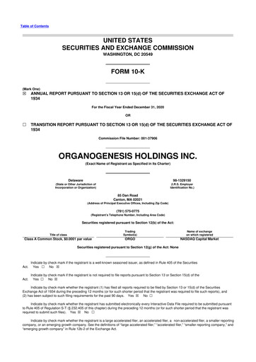 Thumbnail Organogenesis 10-K Annual Report 2020