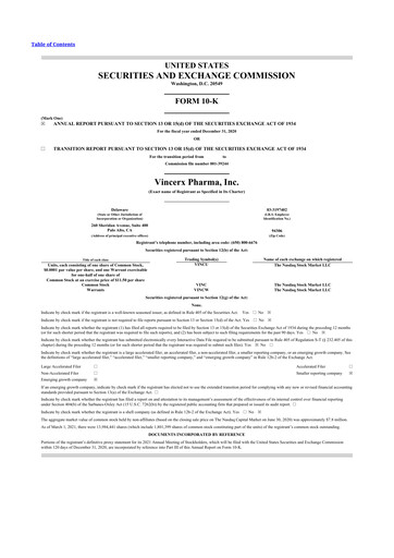 Thumbnail Vincerx Pharma 10-K Annual Report 2020