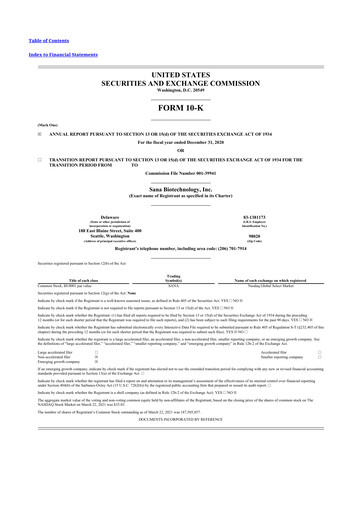 Thumbnail Sana Biotechnology 10-K Annual Report 