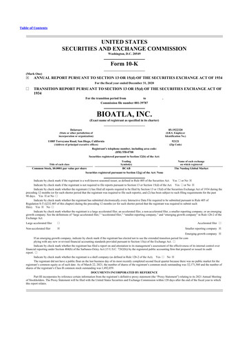 Thumbnail BioAtla 10-K Annual Report 