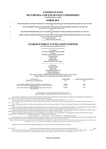 Thumbnail Tsakos Energy Navigation 20-F Annual Report 2020