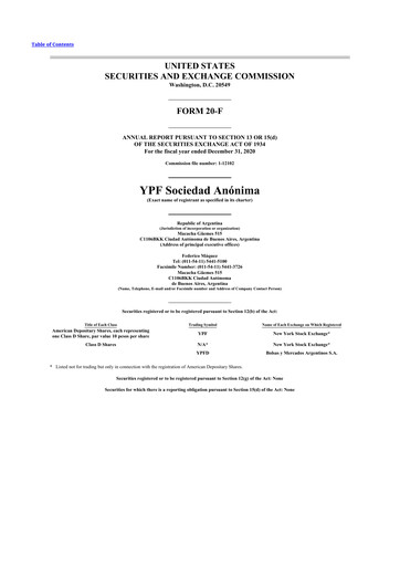 Thumbnail YPF S.A. 20-F Annual Report 2020