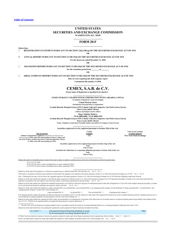 Vorschaubild Cemex 20-F Jahresbericht 2020