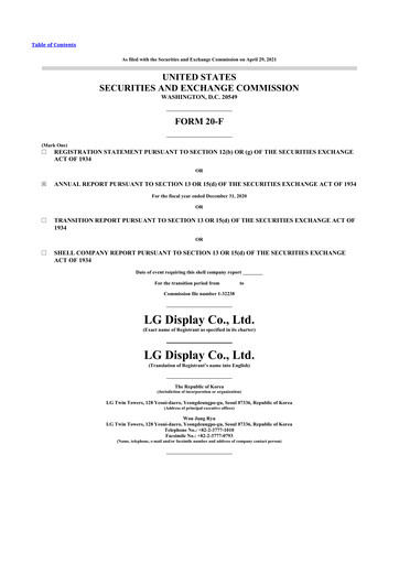 Thumbnail LG Display 20-F Annual Report 2020