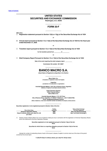 Thumbnail Banco Macro
 20-F Annual Report 2020