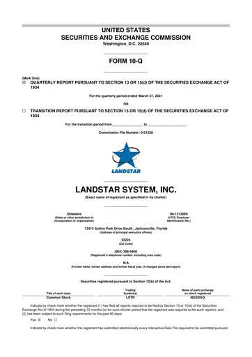 Thumbnail Landstar System
 10-Q Quarterly Report FY2021 