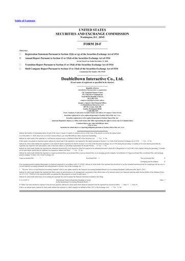 Thumbnail DoubleDown Interactive 20-F Annual Report 2020