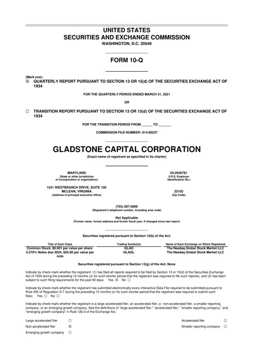 Thumbnail Gladstone Capital Corporation 10-Q Quarterly Report FY 