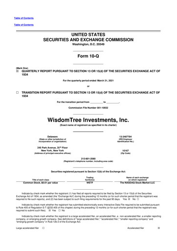 Thumbnail WisdomTree
 10-Q Quarterly Report FY2021 