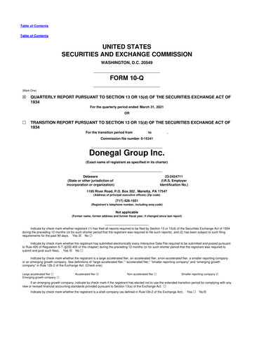 Thumbnail Donegal Group 10-Q Quarterly Report FY2021 