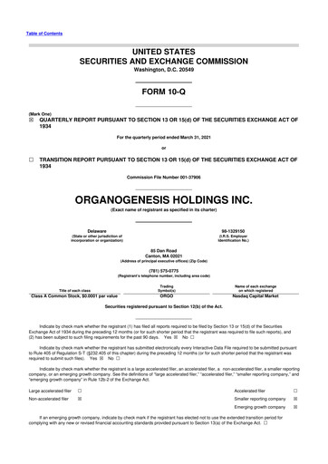 Thumbnail Organogenesis 10-Q Quarterly Report FY2021 