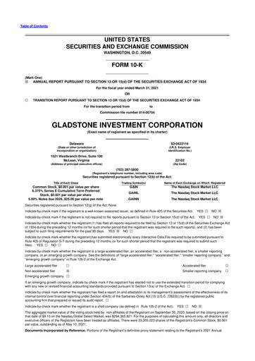 Thumbnail Gladstone Investment 10-K Annual Report 