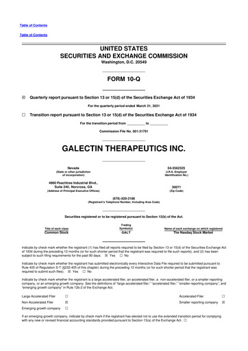 Thumbnail Galectin Therapeutics 10-Q Quarterly Report FY2021 