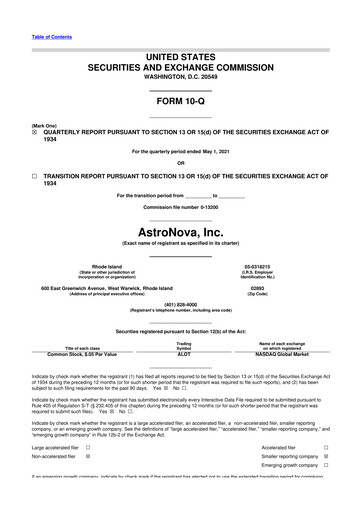 Miniature AstroNova, Inc. 10-Q Rapport trimestriel 2021 