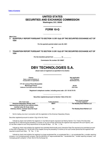 Thumbnail DBV Technologies 10-Q Quarterly Report FY2021 