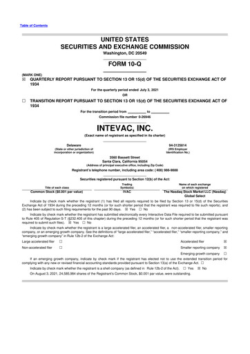 Thumbnail Intevac
 10-Q Quarterly Report FY2021 
