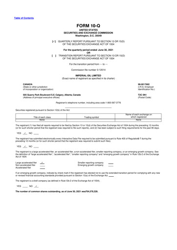 Thumbnail Imperial Oil
 10-Q Quarterly Report FY2021 