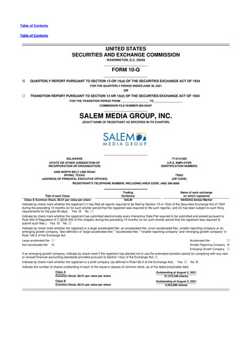 Thumbnail Salem Media Group
 10-Q Quarterly Report FY2021 