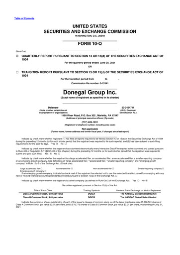 Thumbnail Donegal Group 10-Q Quarterly Report FY2021 