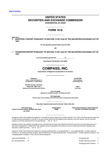 Thumbnail Compass 10-Q Quarterly Report FY2021 