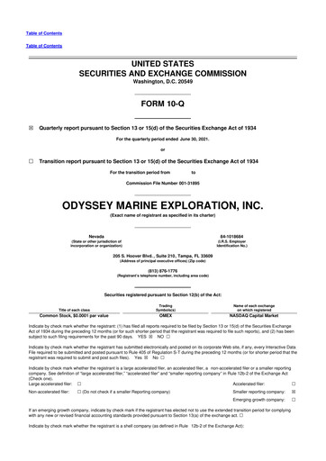 Thumbnail Odyssey Marine Exploration 10-Q Quarterly Report FY2021 