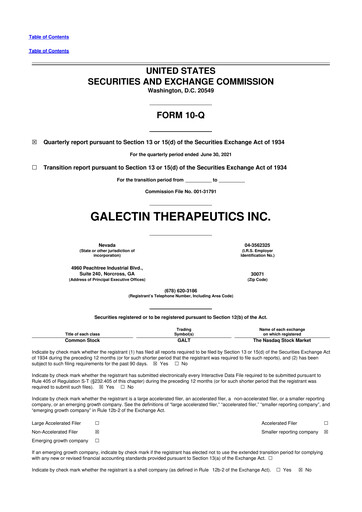 Thumbnail Galectin Therapeutics 10-Q Quarterly Report FY2021 