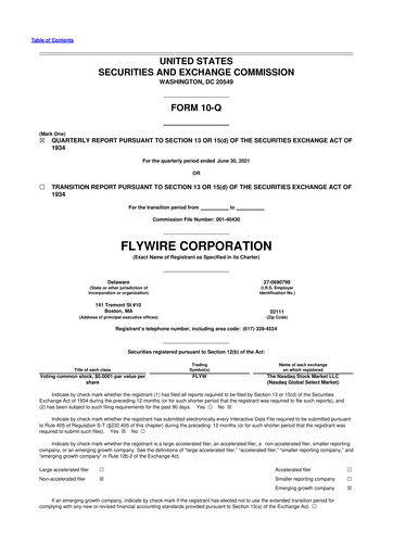 Vorschaubild Flywire 10-Q Quartalsbericht 2021 