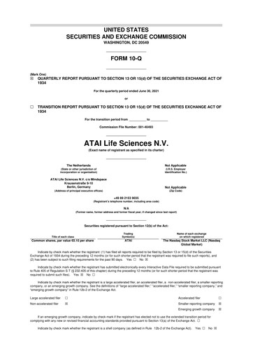 Thumbnail atai Life Sciences 10-Q Quarterly Report FY 