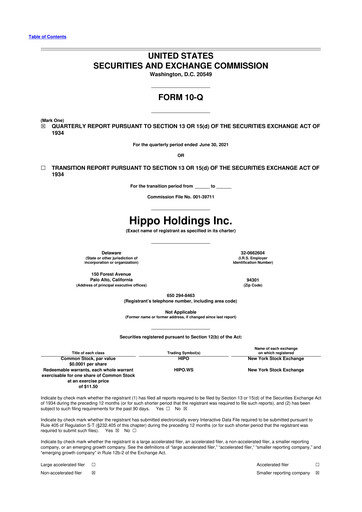 Thumbnail 	Hippo Holdings 10-Q Quarterly Report FY2021 
