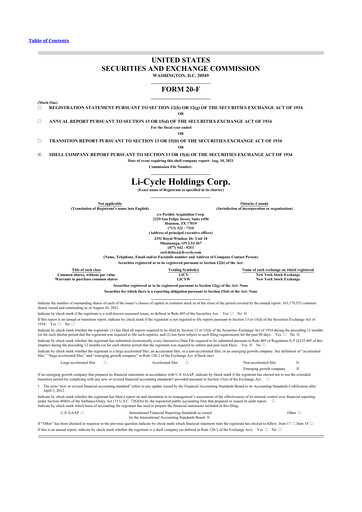 Thumbnail Li-Cycle 20-F Annual Report 