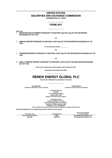 Thumbnail ReNew Energy Global 20-F Annual Report 