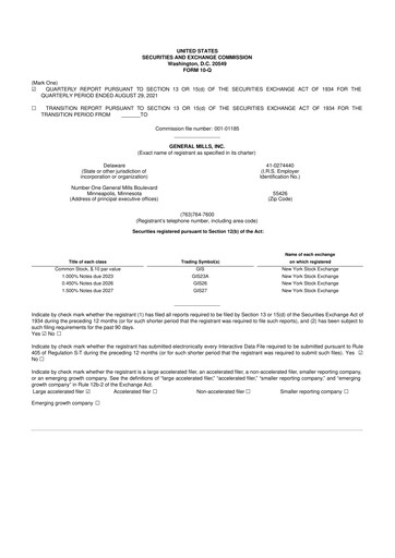 Thumbnail General Mills 10-Q Quarterly Report FY2022 