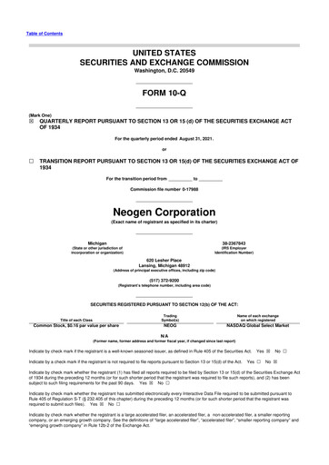 Vorschaubild Neogen 10-Q Quartalsbericht 2022 