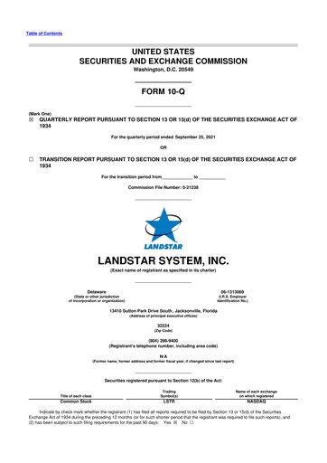 Thumbnail Landstar System
 10-Q Quarterly Report FY2021 
