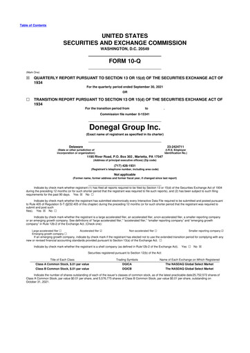 Thumbnail Donegal Group 10-Q Quarterly Report FY2021 