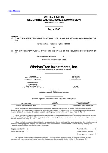 Thumbnail WisdomTree
 10-Q Quarterly Report FY2021 