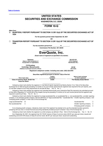 Thumbnail EverQuote 10-Q Quarterly Report FY2021 