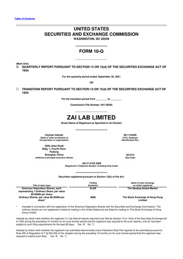 Thumbnail Zai Lab 10-Q Quarterly Report FY2021 