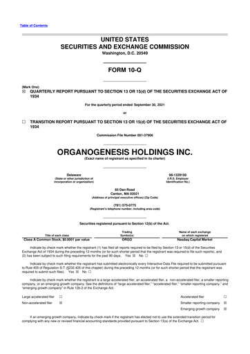 Thumbnail Organogenesis 10-Q Quarterly Report FY2021 