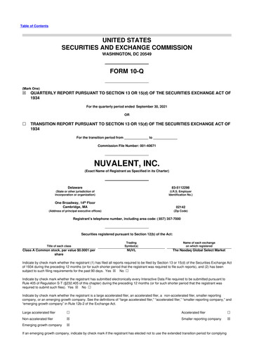 Thumbnail Nuvalent 10-Q Quarterly Report FY2021 