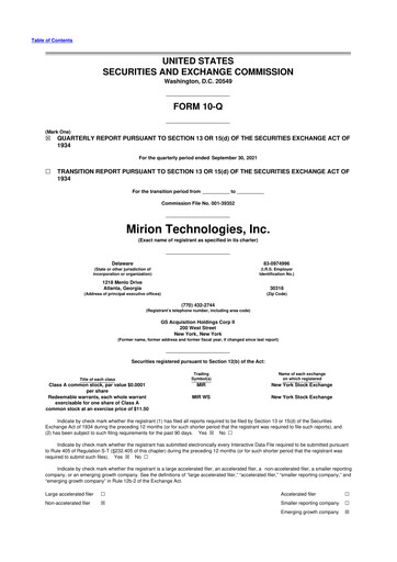 Thumbnail Mirion Technologies 10-Q Quarterly Report FY2021 