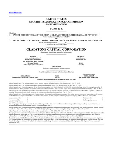Thumbnail Gladstone Capital Corporation 10-K Annual Report 