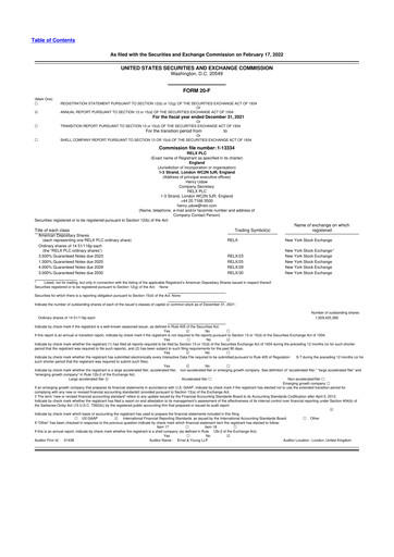 Thumbnail RELX 20-F Annual Report 