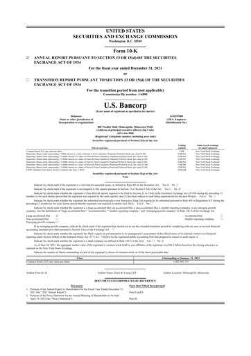 Thumbnail U.S. Bancorp 10-K Annual Report 2021