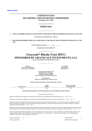 Thumbnail Grayscale Bitcoin Trust 10-K Annual Report 2021